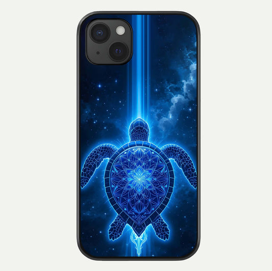 Blue Galaxy Turtle Glass Case For iPhone 15 Plus by Custom World