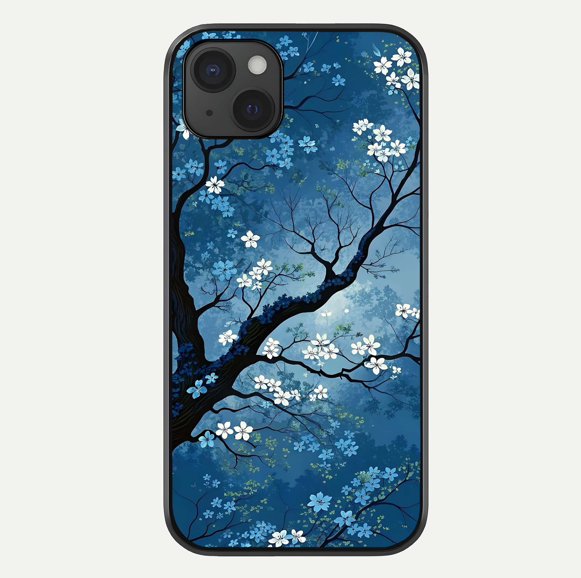 Blue Tree Serenity Glass Case For iPhone 15 Plus by Custom World