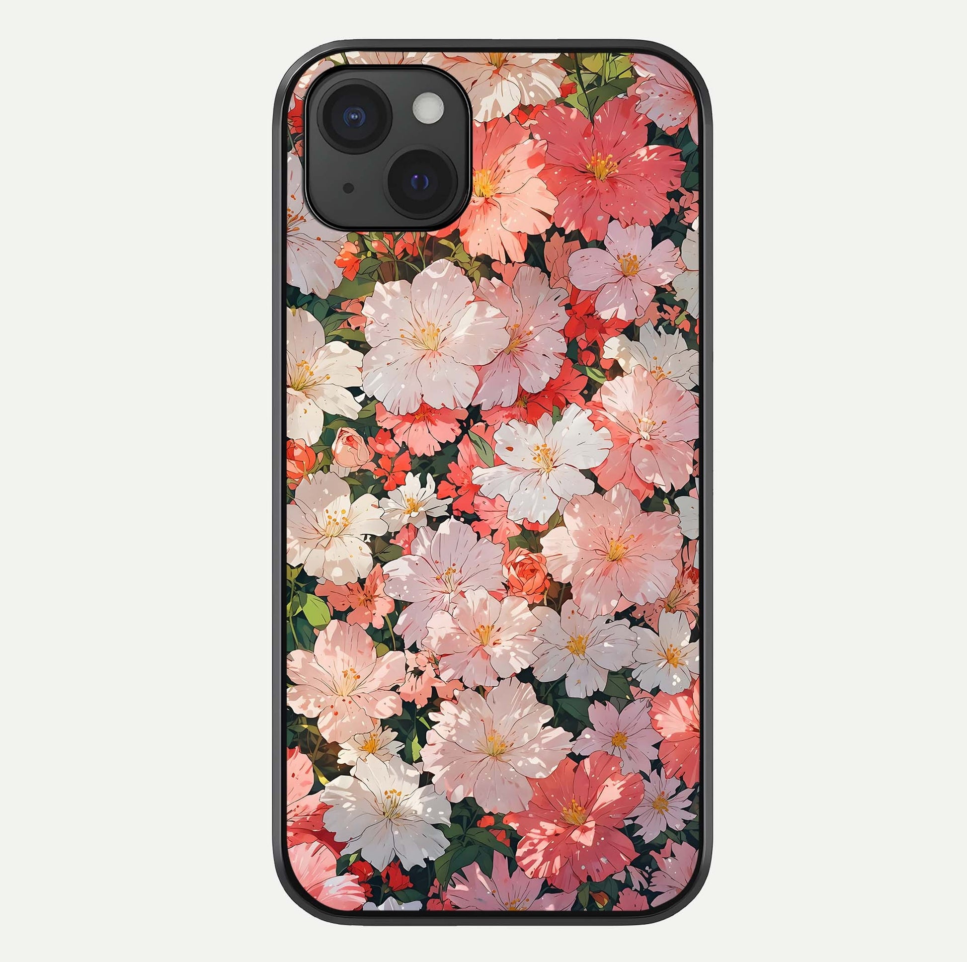 Blush Bloom Field Glass Case For iPhone 15 Plus by Custom World