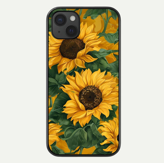 Bright Sunflower Bloom Glass Case For iPhone 15 Plus by Custom World