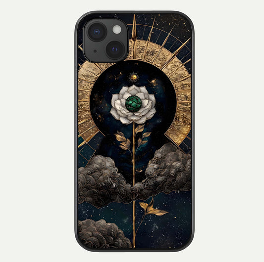 Celestial Lotus Morang Glass Case For iPhone 15 Plus by Custom World