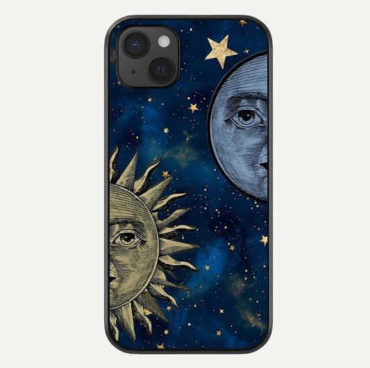Celestial Moon With Sun Glass Case For iPhone 15 Plus by Custom World