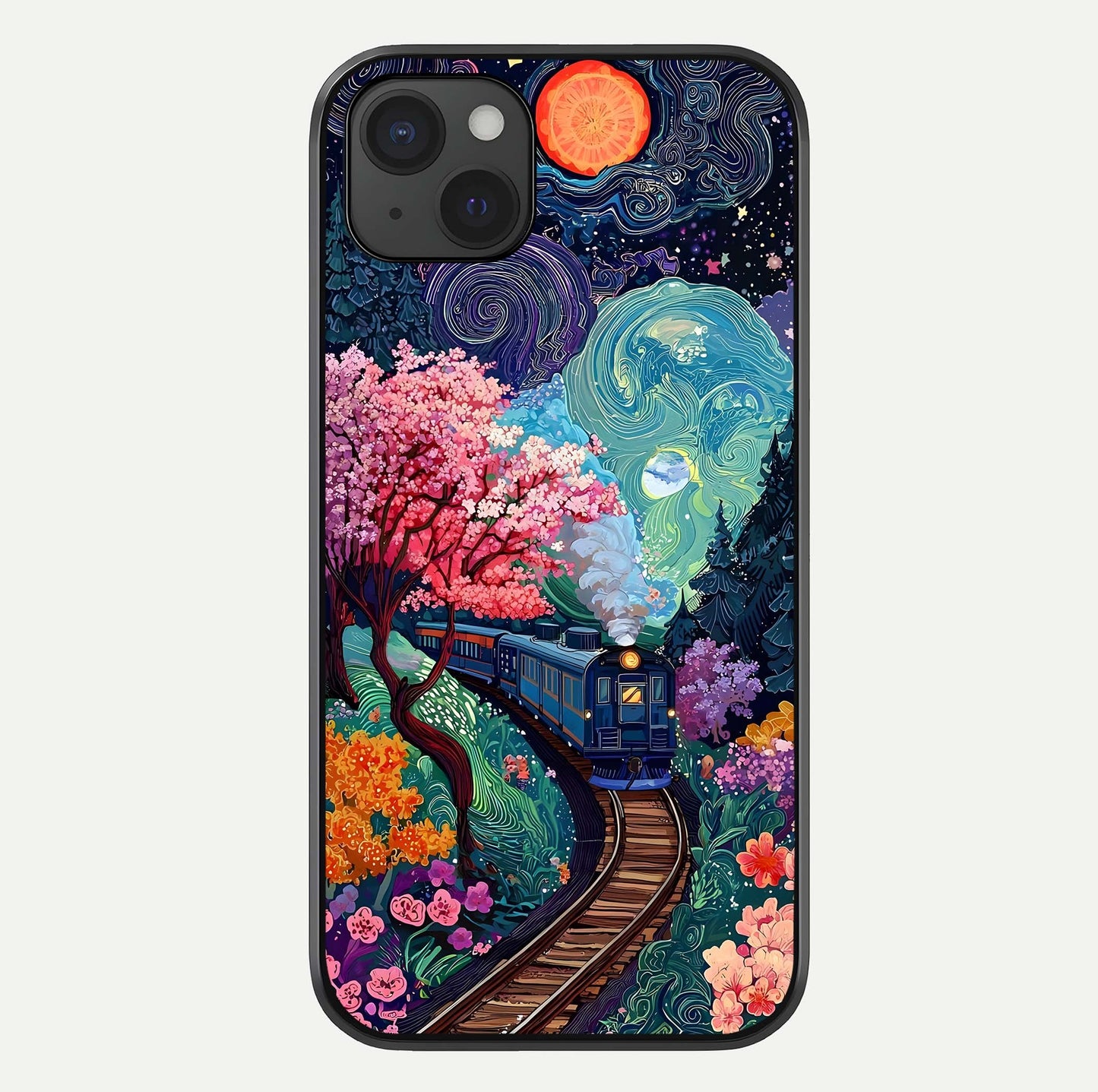 Celestial Train Journey Glass Case For iPhone 15 Plus by Custom World