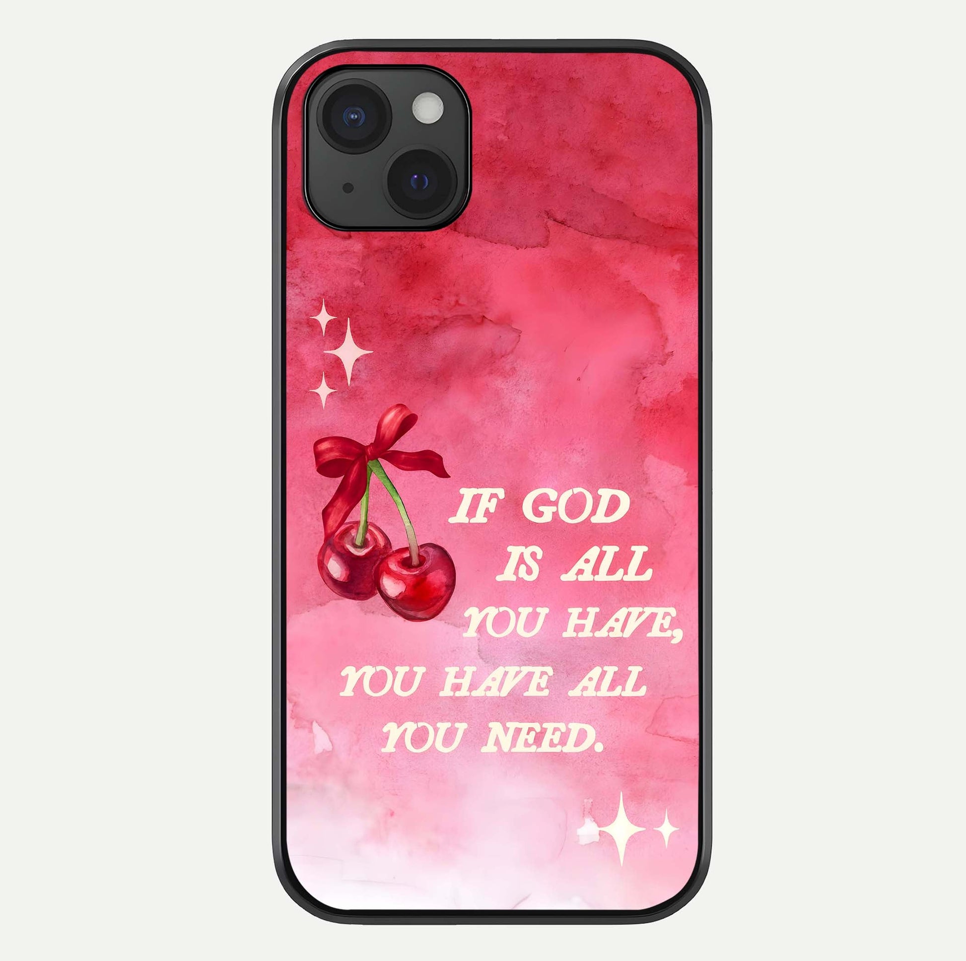 Cherry Quote Glass Case For iPhone 15 Plus by Custom World