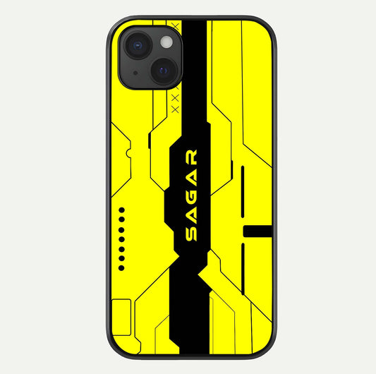 Circuit CYBERPUNK Custom Name Glass Case For iPhone 15 Plus by Custom World