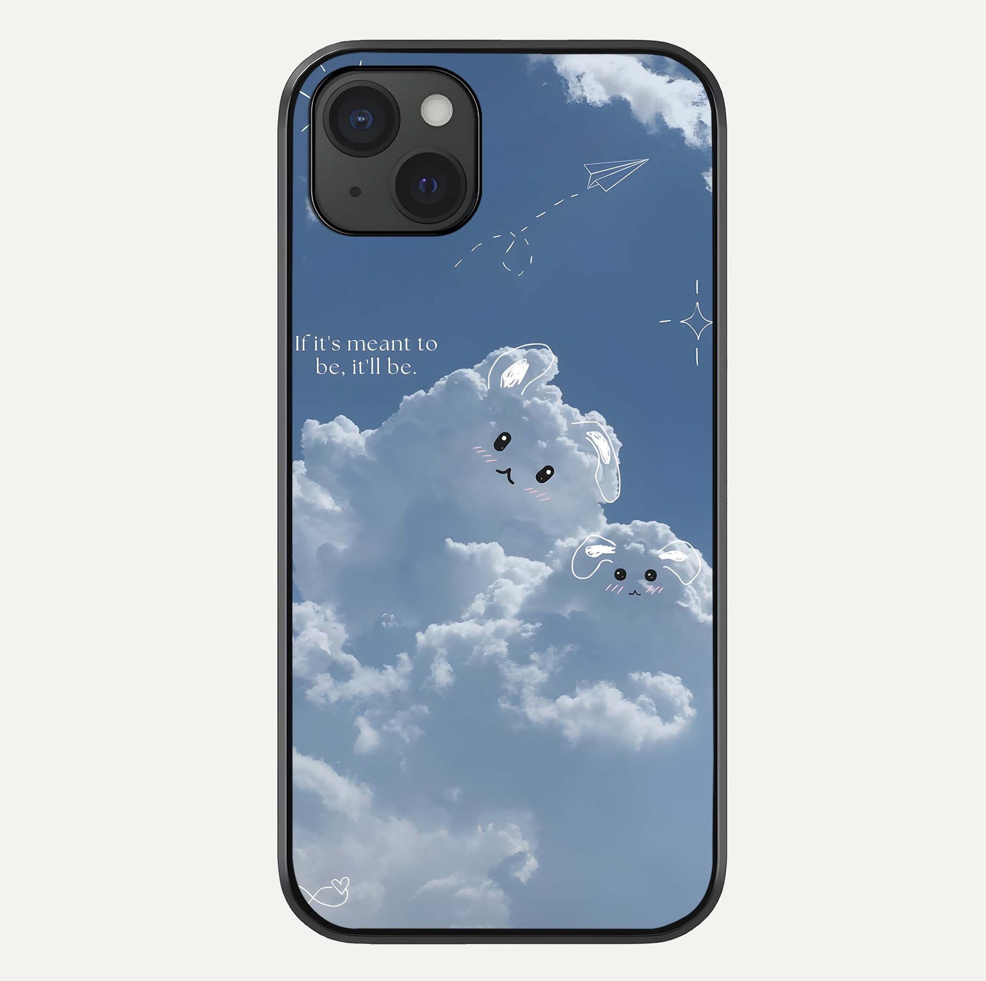 Cloud Bunny Dreams Glass Case For iPhone 15 Plus by Custom World