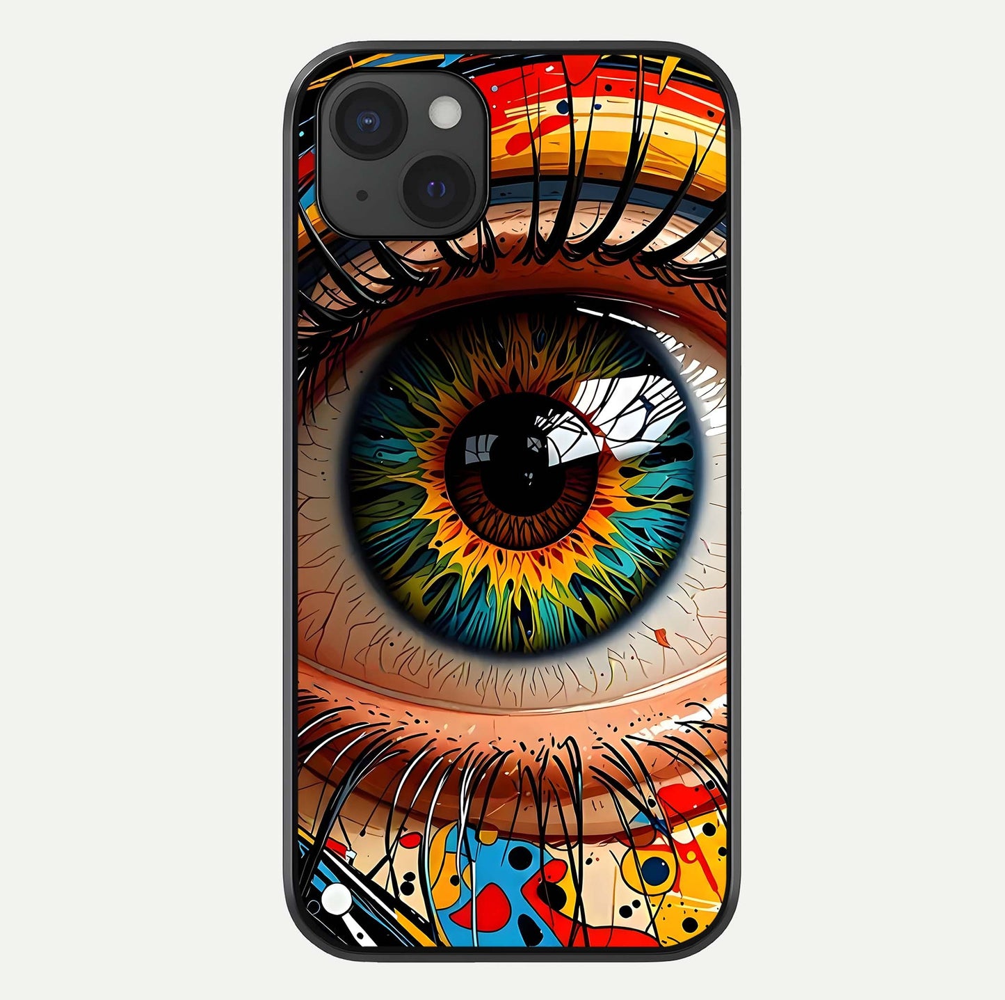 Colorful Eye Glass Case For iPhone 15 Plus by Custom World