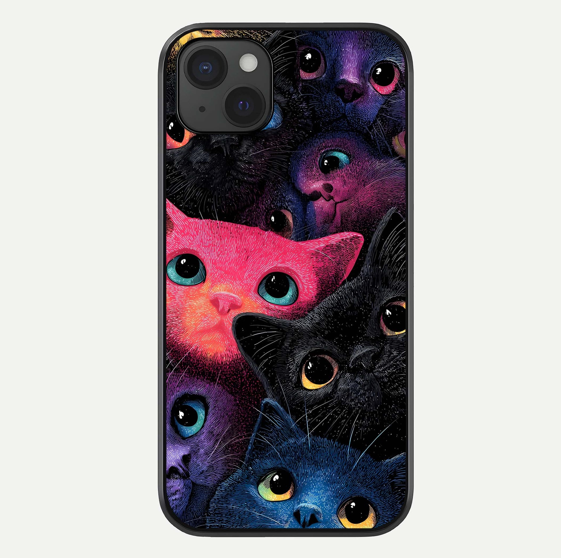 Cosmic Cats Dreams Glass Case For iPhone 15 Plus by Custom World