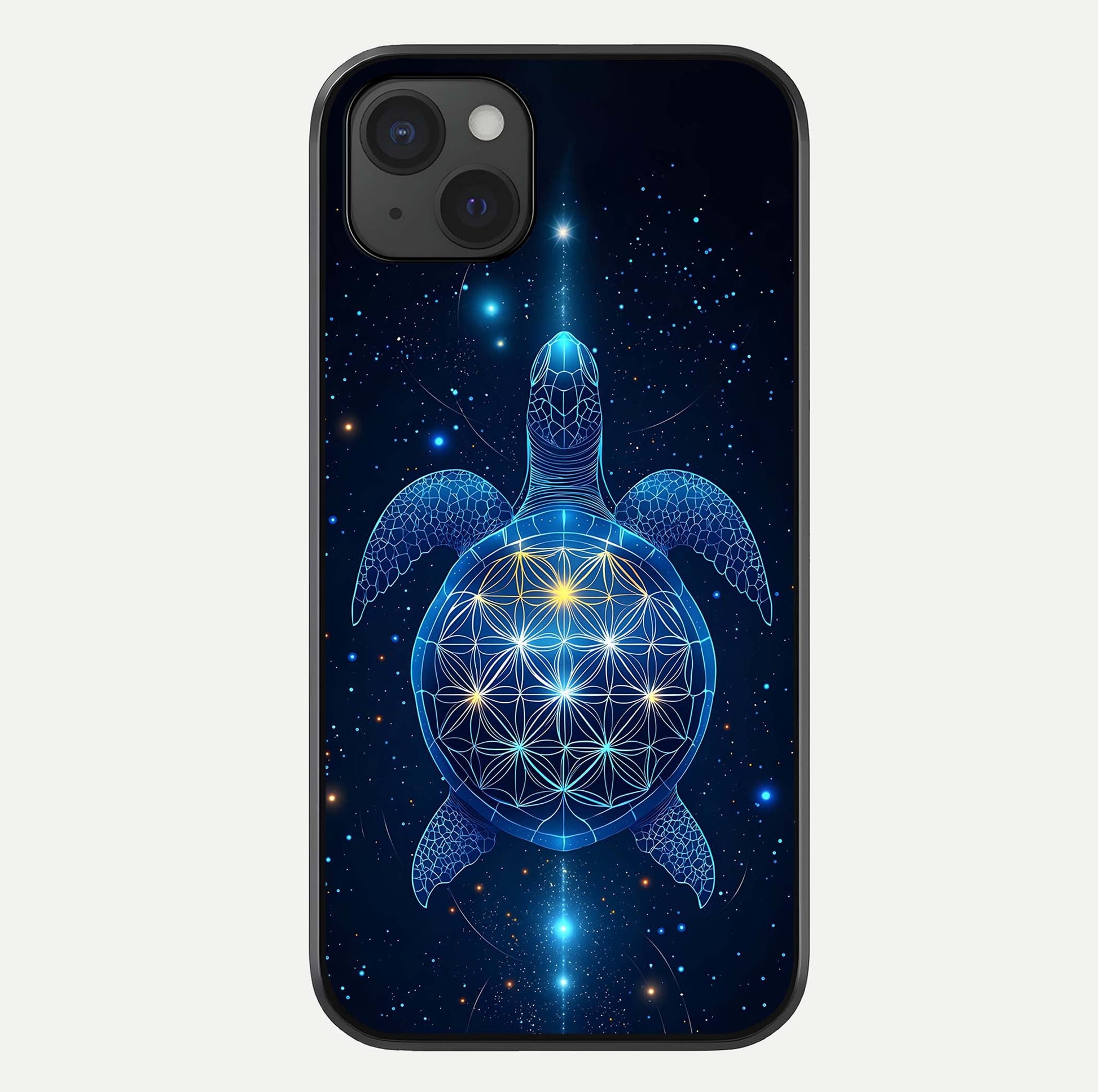 Crimson Blue Turtle Glass Case For iPhone 15 Plus by Custom World