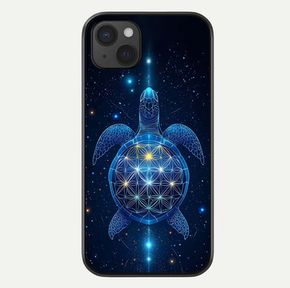 Crimson Blue Turtle Glass Case For iPhone 15 Plus by Custom World