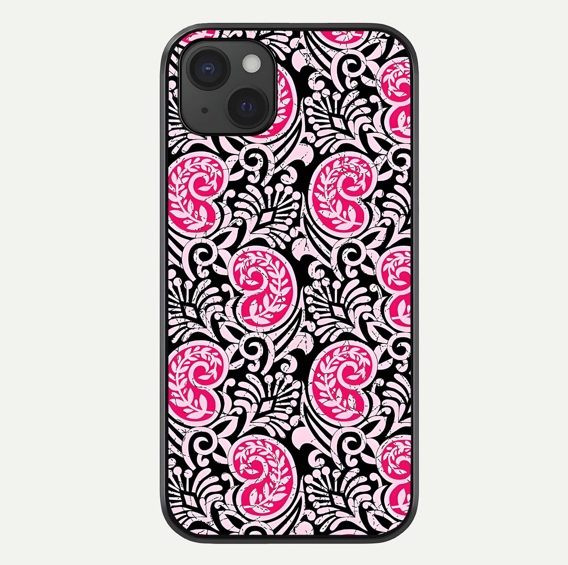 Crimson Paisley Charm Glass Case For iPhone 15 Plus by Custom World