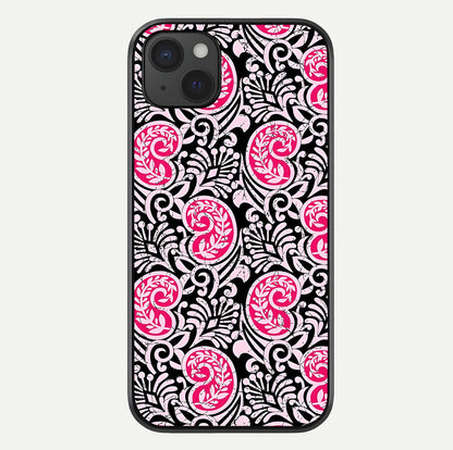 Crimson Paisley Charm Glass Case For iPhone 15 Plus by Custom World