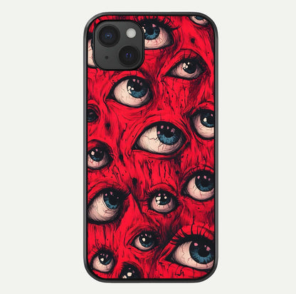 Crimson Watch Eyes Glass Case For iPhone 15 Plus by Custom World