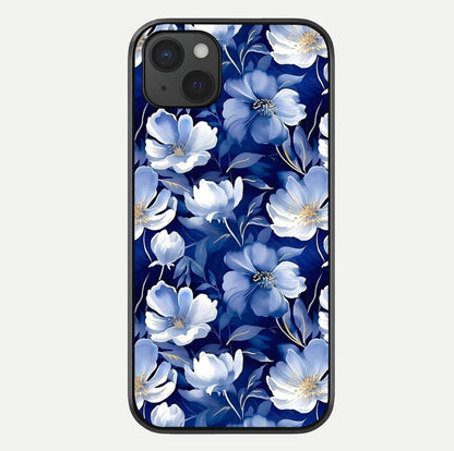 Cute Floral Patterns Glass Case For iPhone 15 Plus by Custom World