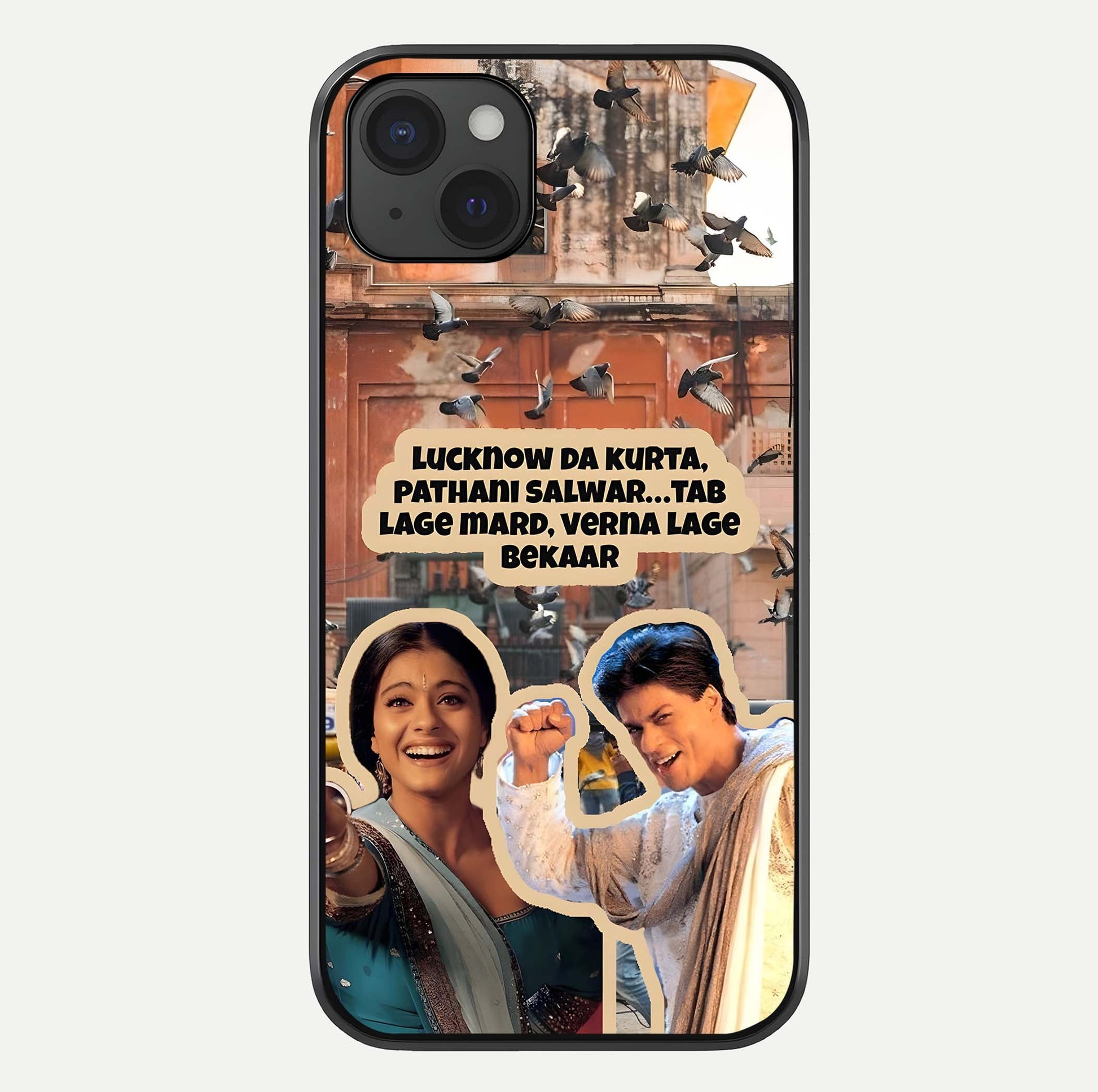 Desi Retro Vibes Glass Case For iPhone 15 Plus by Custom World