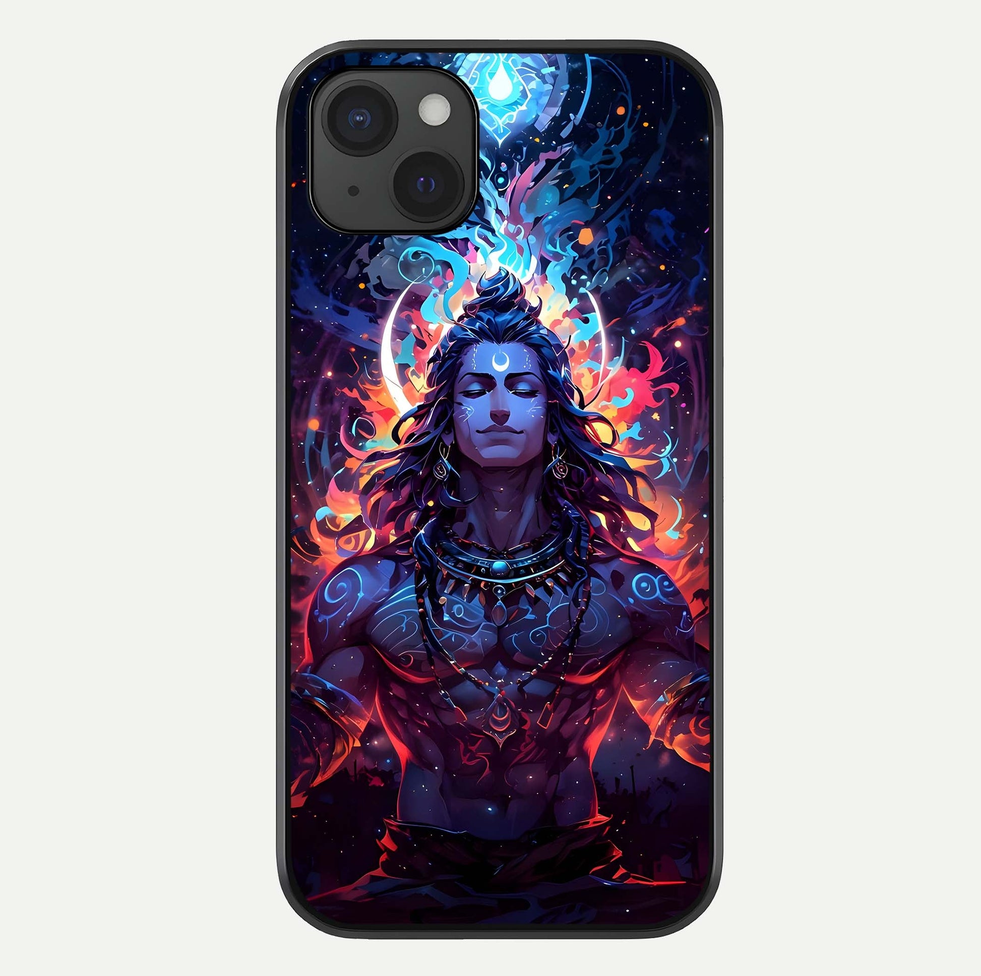 Divine Fire Shiv Glass Case For iPhone 15 Plus by Custom World