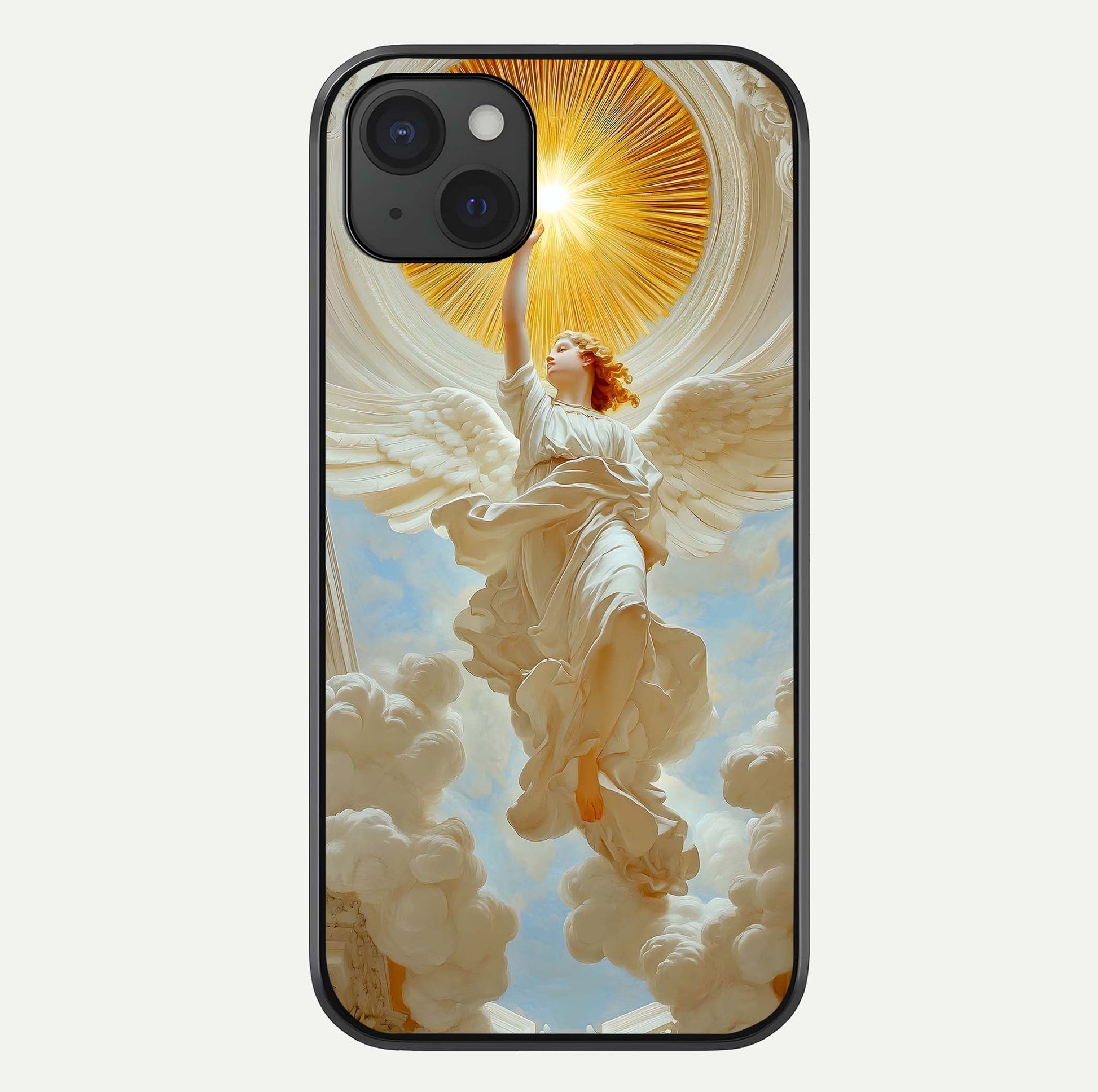 Divine Light Angel Glass Case For iPhone 15 Plus by Custom World