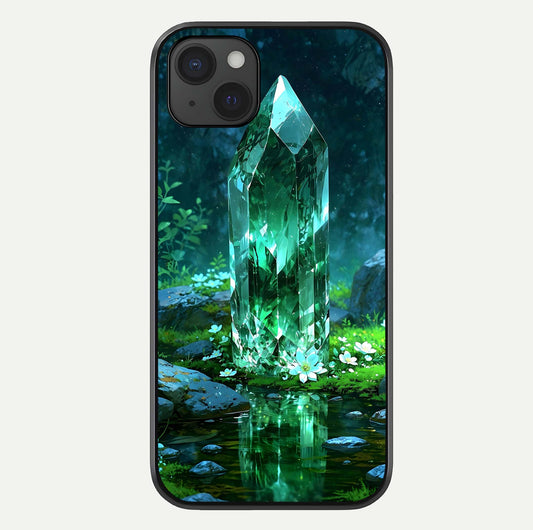 Emerald Light Crystal Glass Case For iPhone 15 Plus by Custom World
