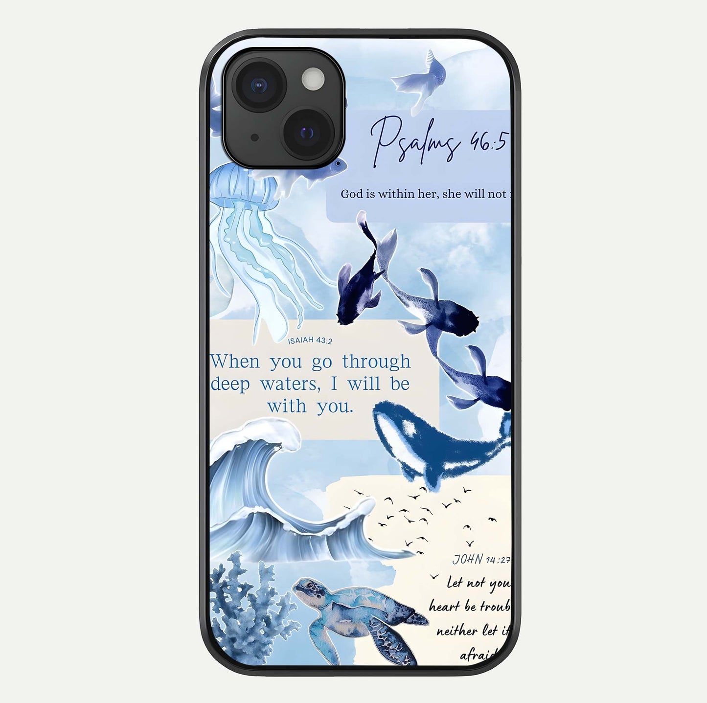 Faithful Ocean Promise Glass Case For iPhone 15 Plus by Custom World