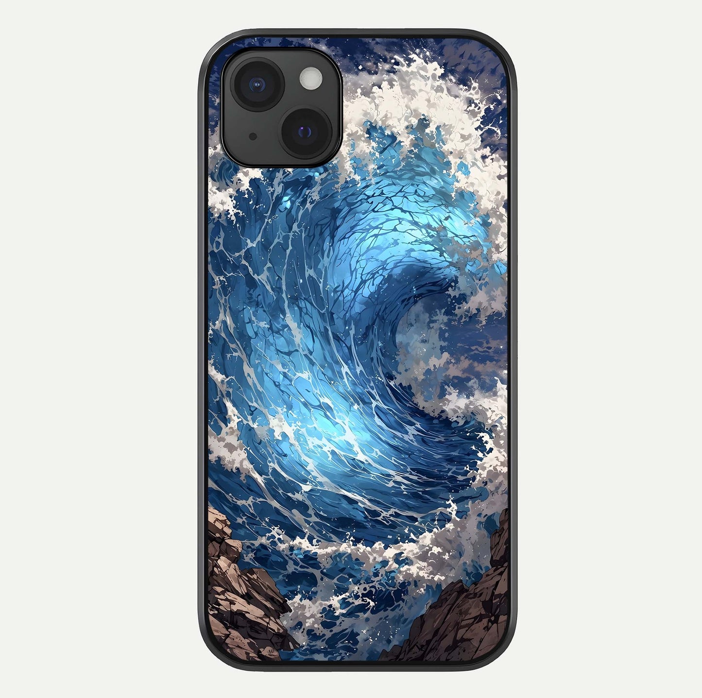 Giant Ocean Wave Glass Case For iPhone 15 Plus by Custom World