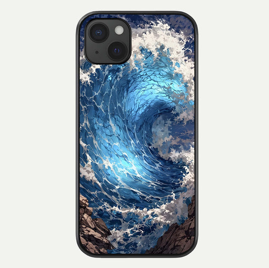 Giant Ocean Wave Glass Case For iPhone 15 Plus by Custom World