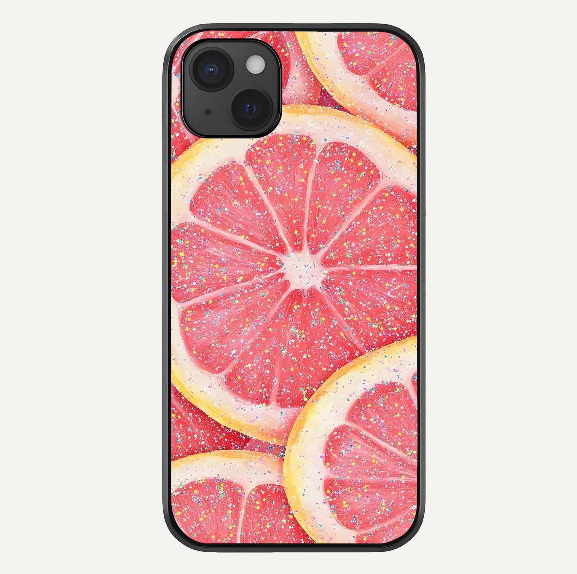 Glitter Grapefruit Glass Case For iPhone 15 Plus by Custom World