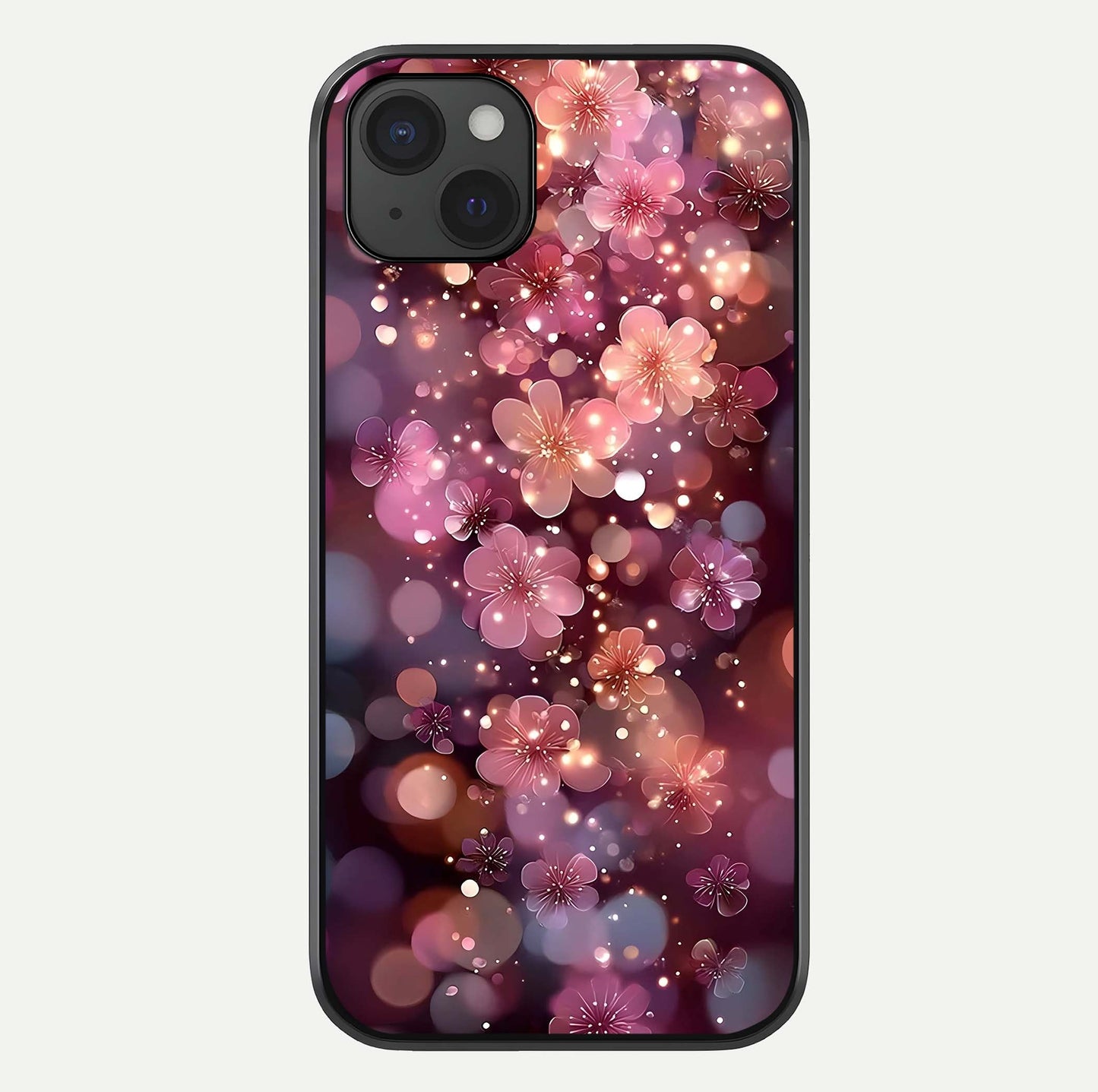 Glowing Petal Bliss Glass Case For iPhone 15 Plus by Custom World