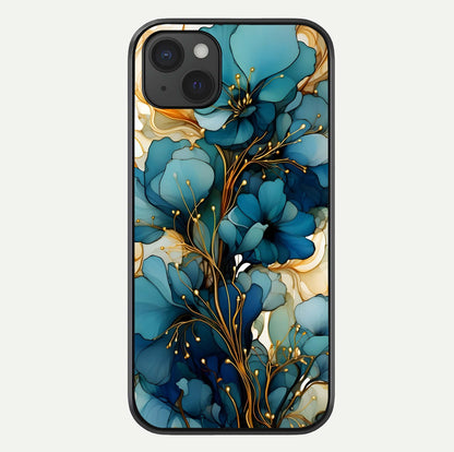 Golden Bloom Symphony Glass Case For iPhone 15 Plus by Custom World