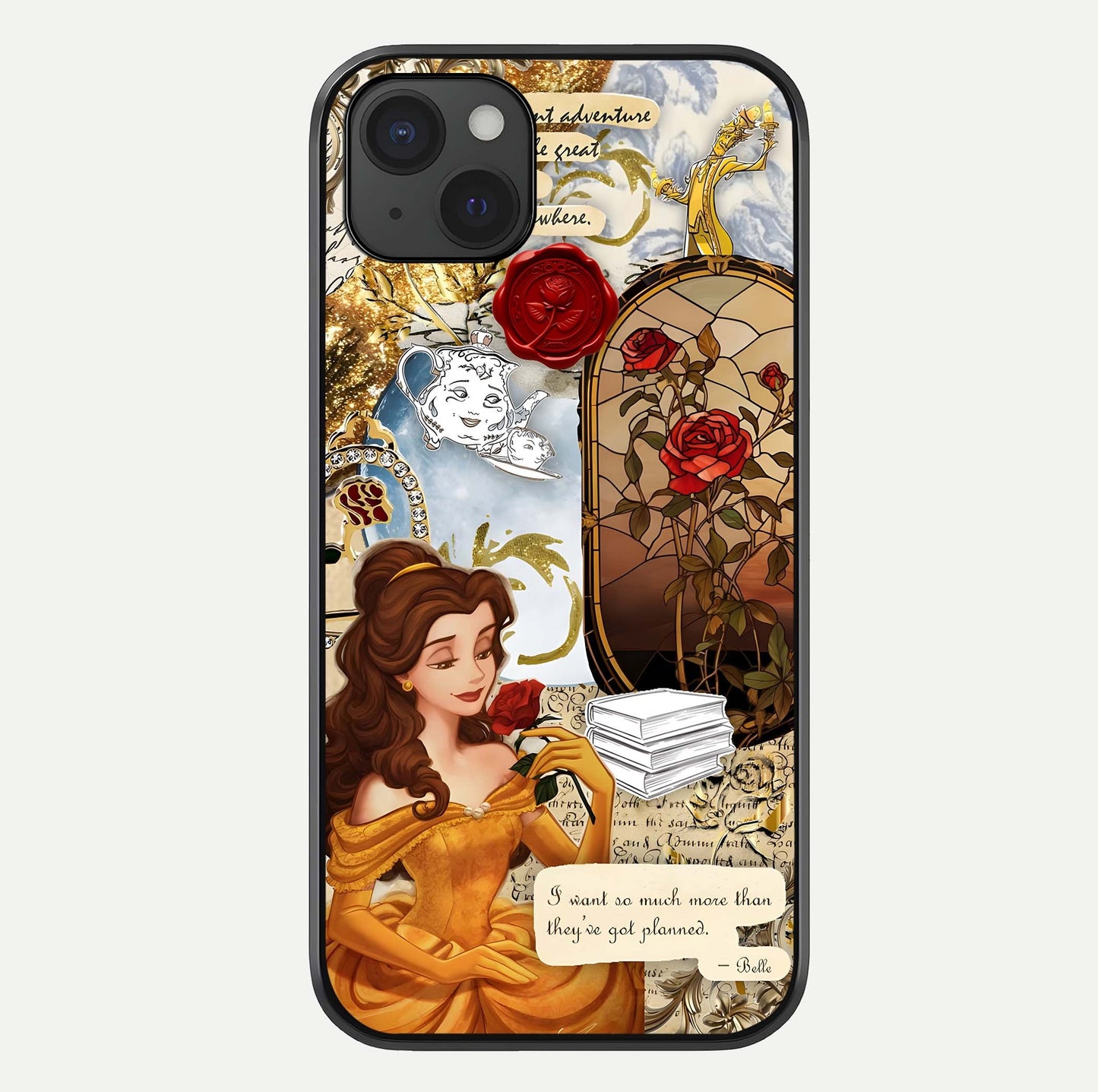 Golden Dream Belle Glass Case For iPhone 15 Plus by Custom World