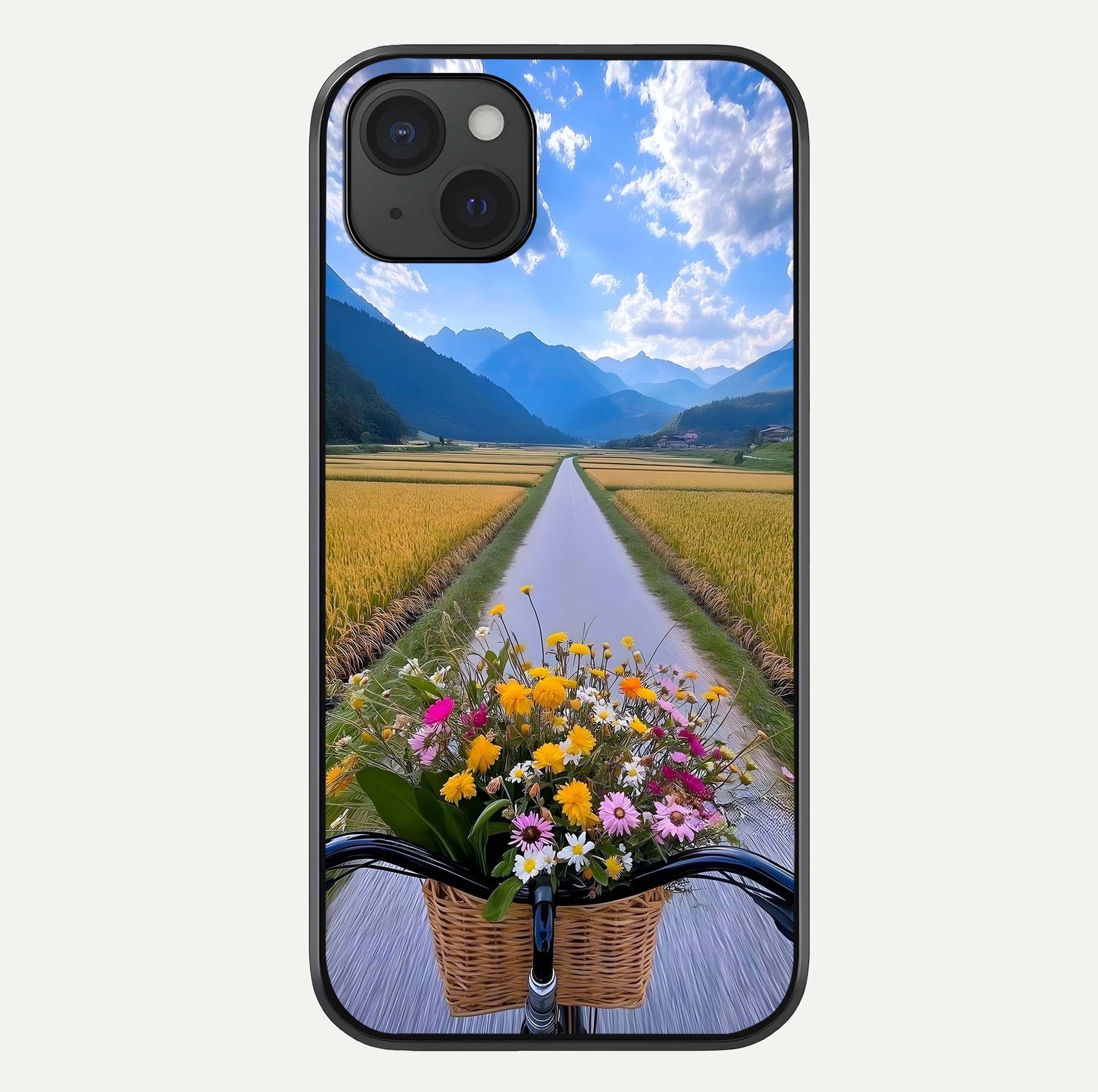 Golden Field Journey Glass Case For iPhone 15 Plus by Custom World