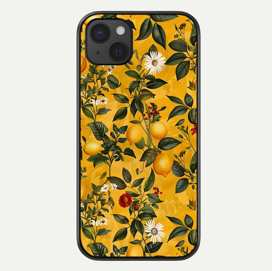 Golden Lemon Field Glass Case For iPhone 15 Plus by Custom World
