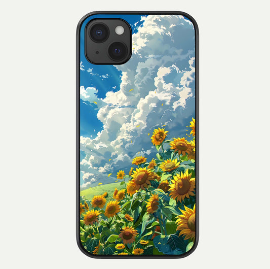Golden Sun Glory Glass Case For iPhone 15 Plus by Custom World