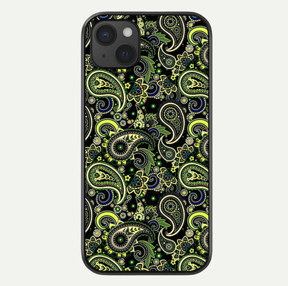 Green Mandala Pattern Glass Case For iPhone 15 Plus by Custom World