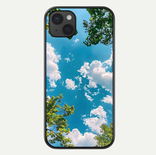 Greenery Sky Glass Case For iPhone 15 Plus by Custom World