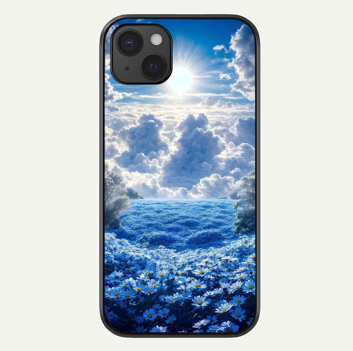 Heavenly Daisy Horizon Glass Case For iPhone 15 Plus by Custom World