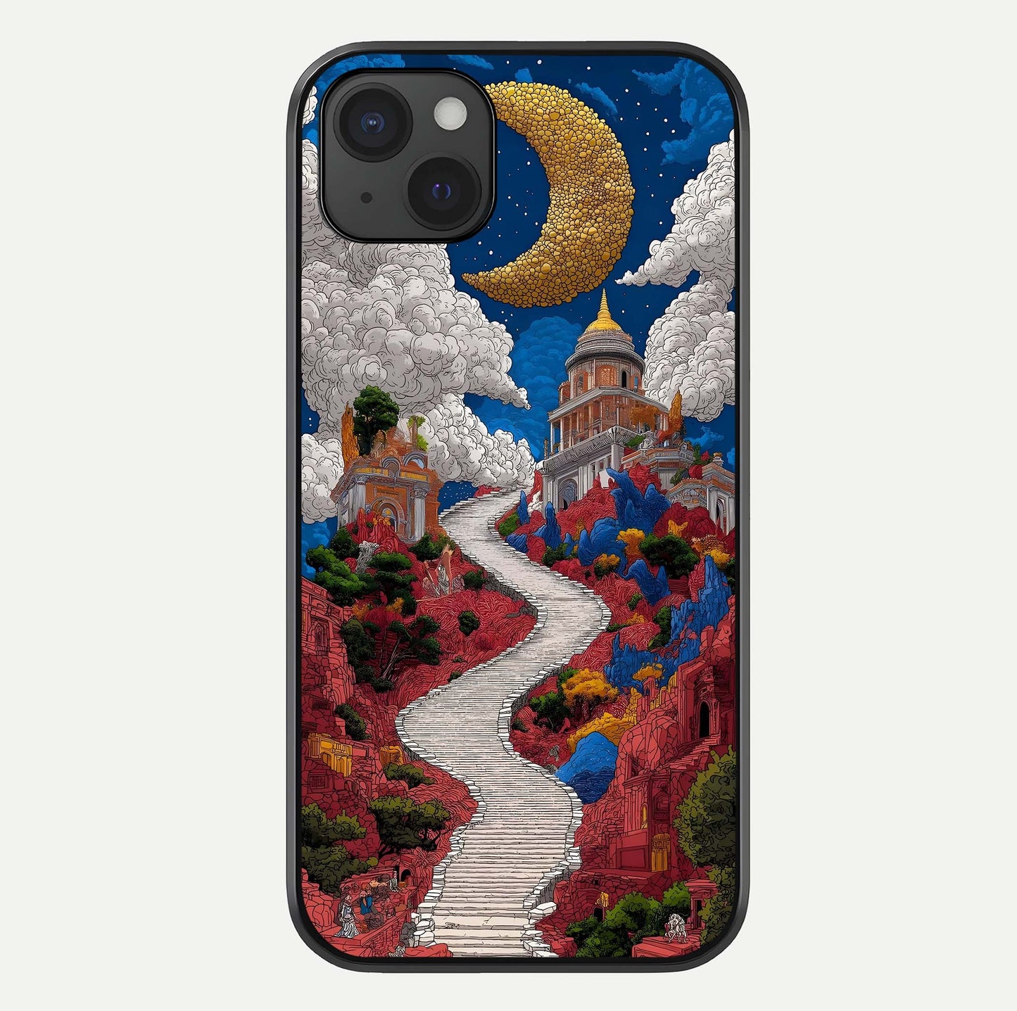 Heavenly Moon Path Glass Case For iPhone 15 Plus by Custom World