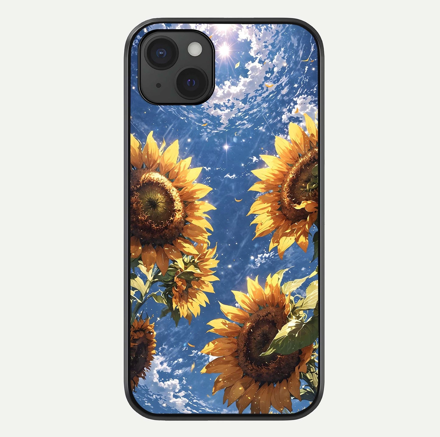 Heavenly Sunflower Rise Glass Case For iPhone 15 Plus by Custom World