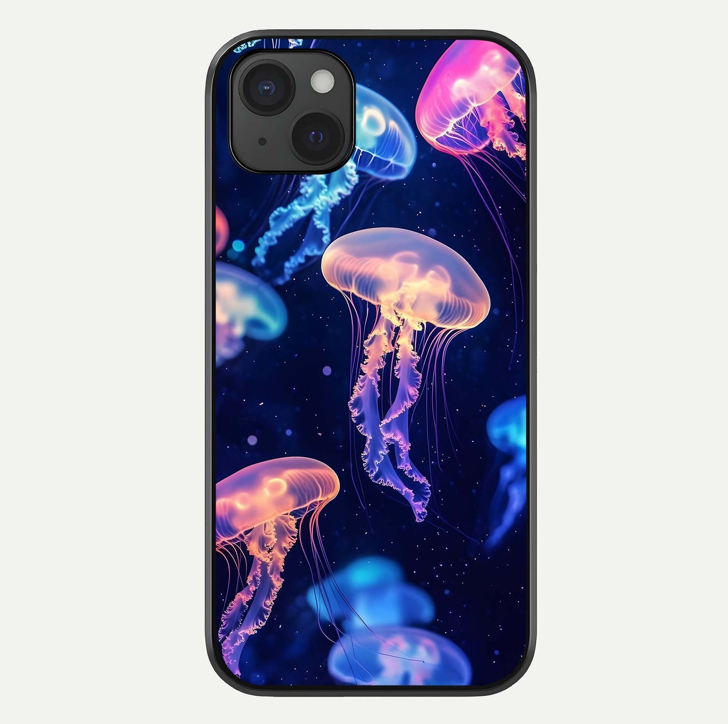 Jellyfish Pattern Glass Case For iPhone 15 Plus by Custom World