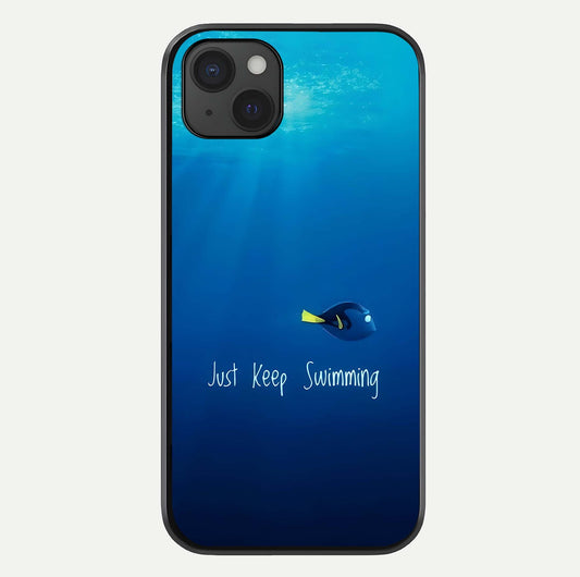 Just Keep Swimming Glass Case For iPhone 15 Plus by Custom World