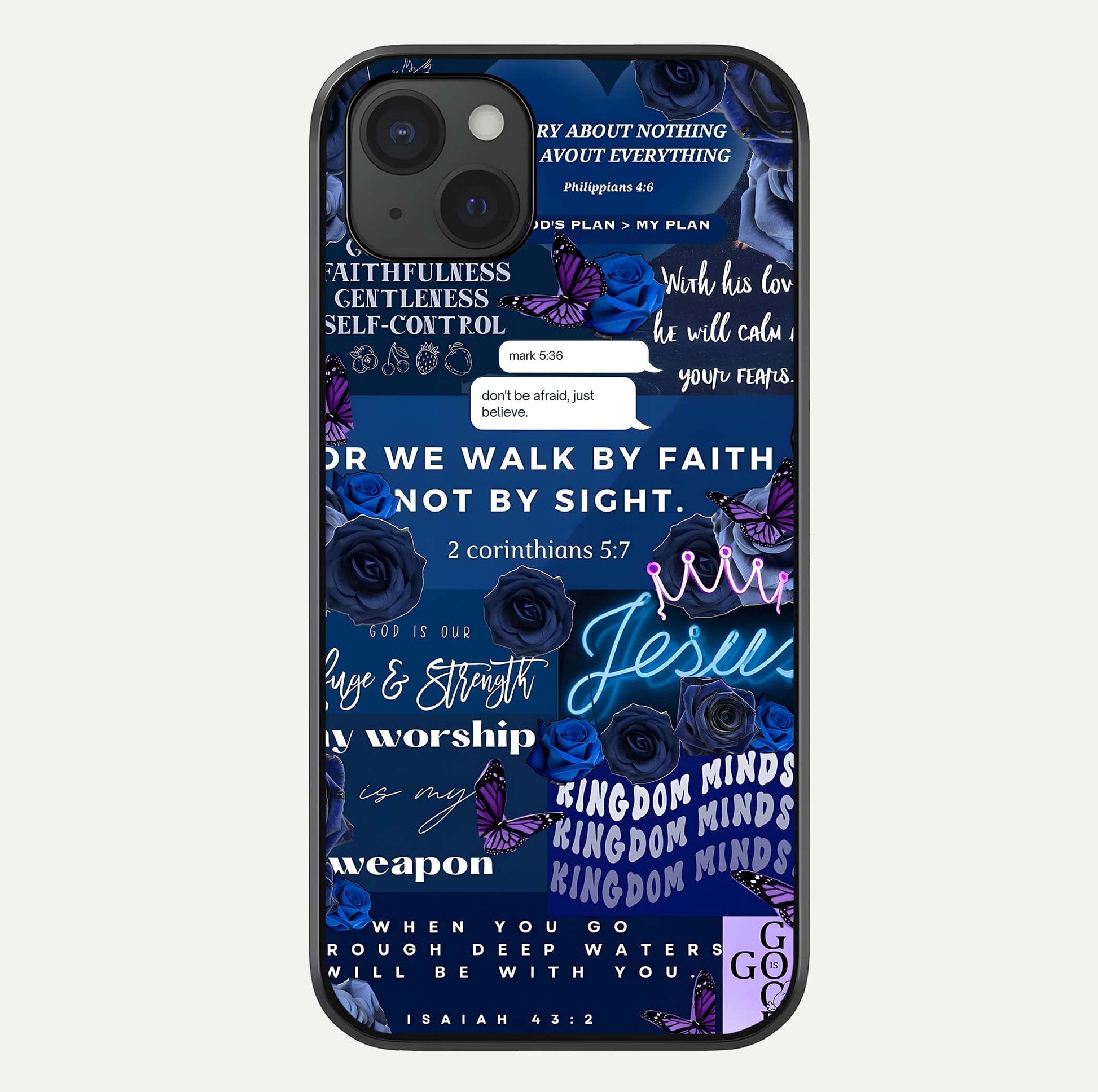Kingdom Faith Glow Glass Case For iPhone 15 Plus by Custom World