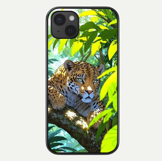 Leopard In Jungle Glass Case For iPhone 15 Plus by Custom World