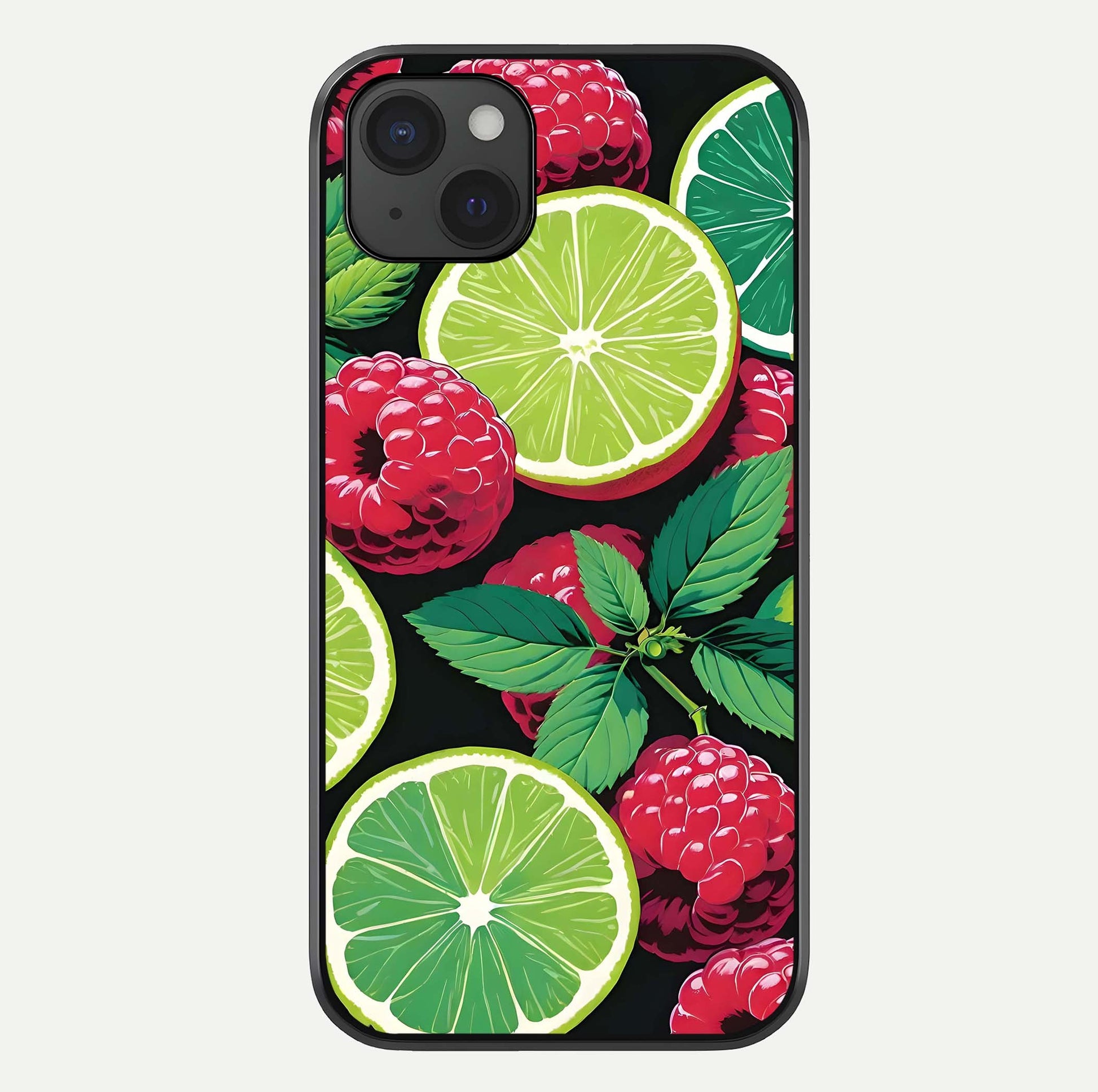 Lime & Raspberry Pattern Glass Case For iPhone 15 Plus by Custom World