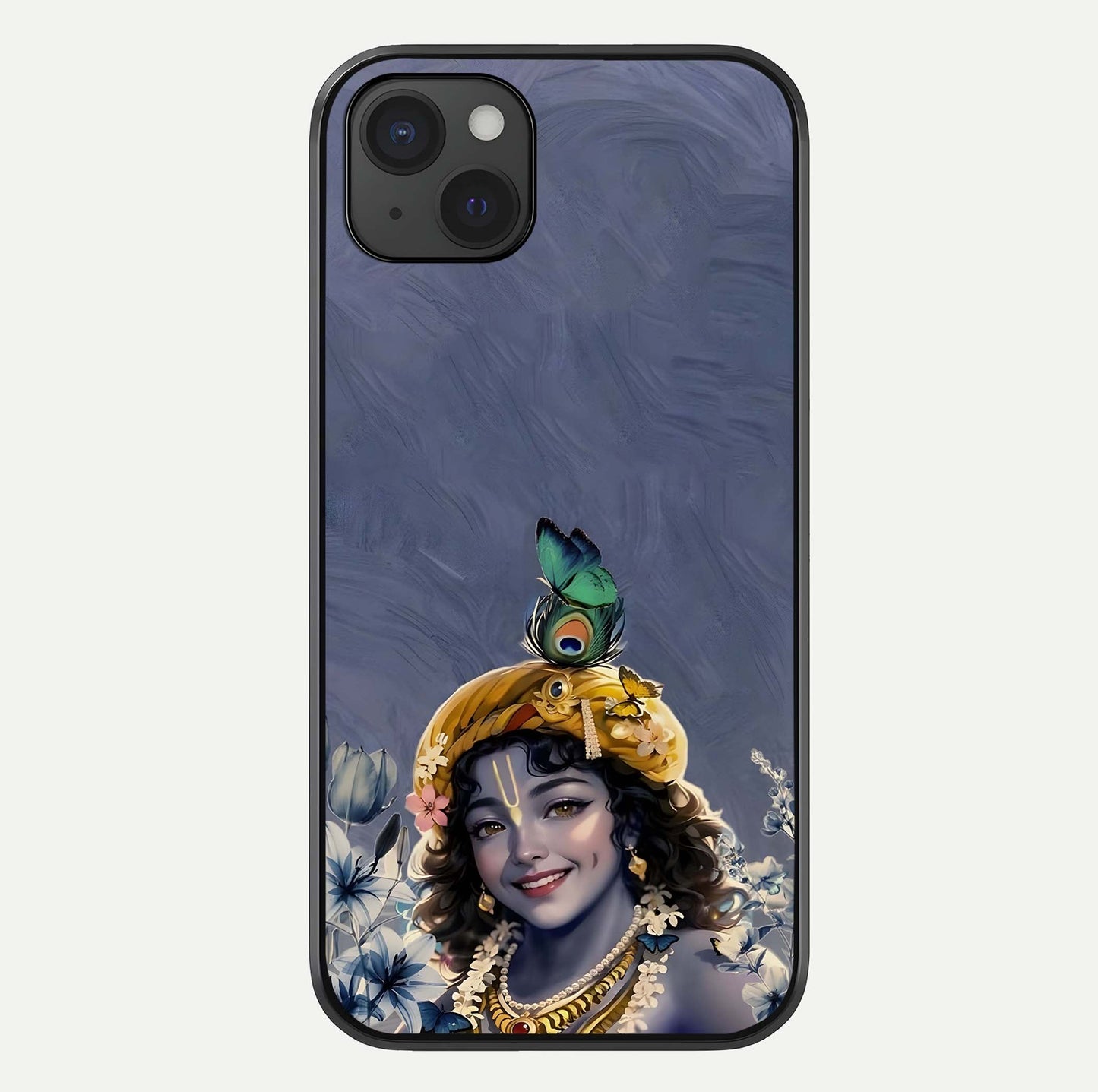 Lord Krishna Glass Case For iPhone 15 Plus by Custom World