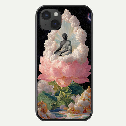 Lotus Divine Peace Glass Case For iPhone 15 Plus by Custom World
