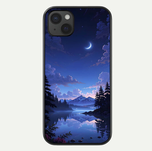 Midnight Lake Peace Glass Case For iPhone 15 Plus by Custom World