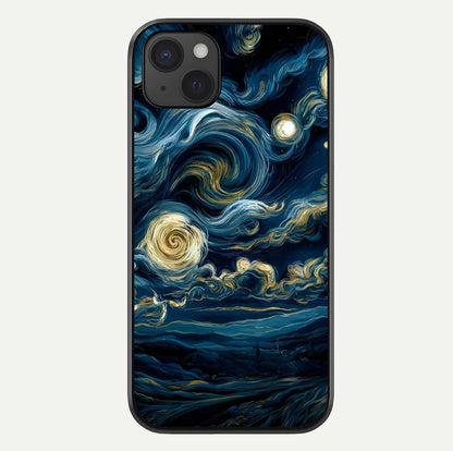Midnight Sky Whirl Glass Case For iPhone 15 Plus by Custom World