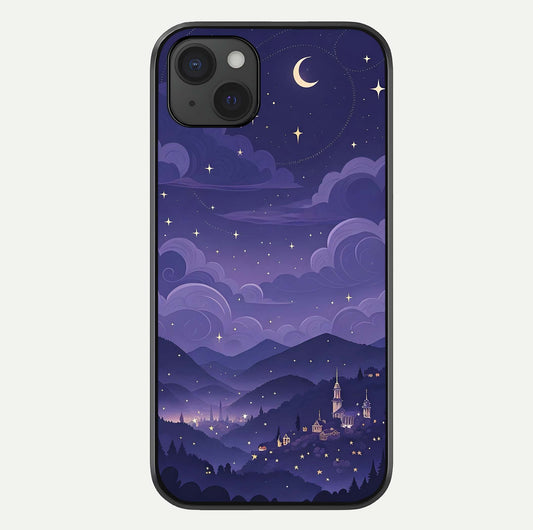 Minimal Night View Glass Case For iPhone 15 Plus by Custom World