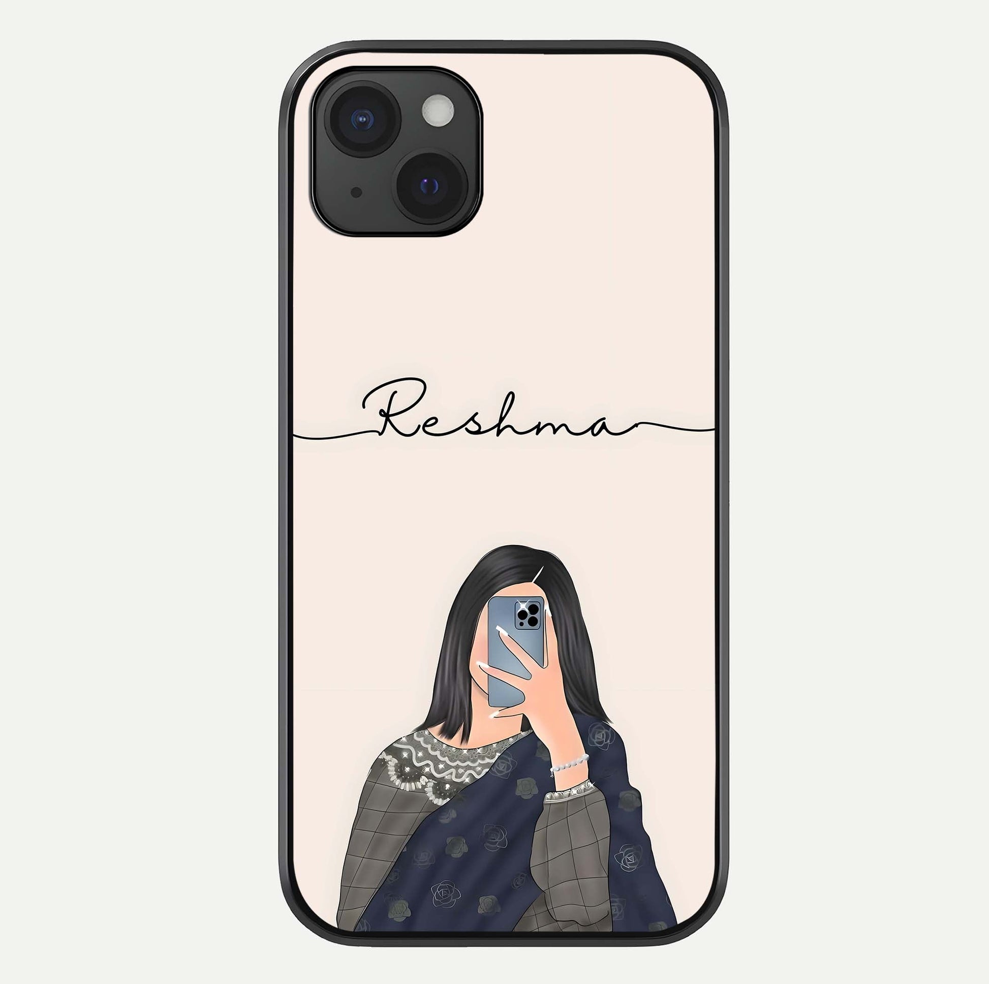 Mirror Mood Muse With Custom Name Glass Case For iPhone 15 Plus by Custom World