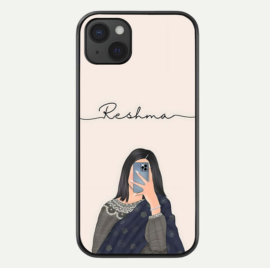 Mirror Mood Muse With Custom Name Glass Case For iPhone 15 Plus by Custom World