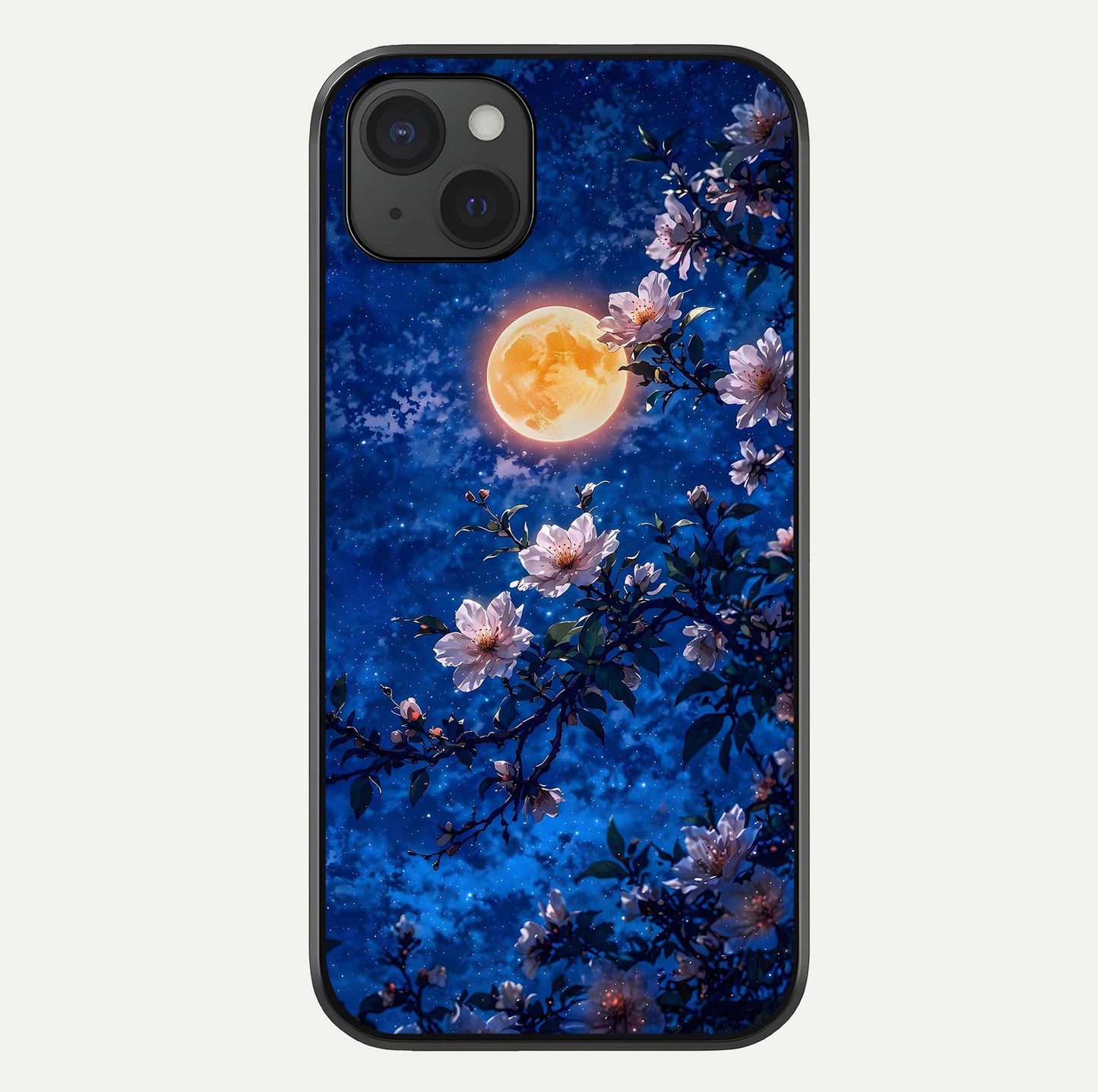 Moonlit Blossoms Night Glass Case For iPhone 15 Plus by Custom World